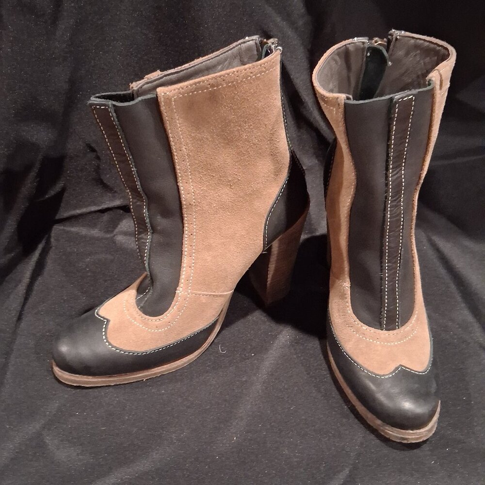 Brown and Black Heeled boots